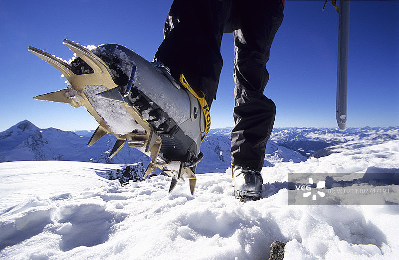 奥地利蒂罗尔州魏斯斯皮策峰冰爪特写图片素材