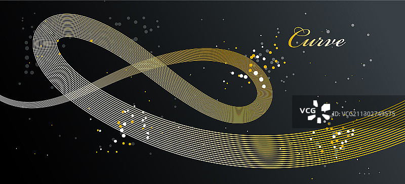 优雅的金色立体抽象线条图片素材