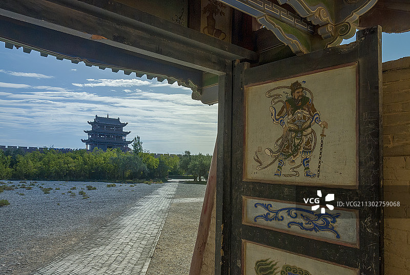 中国甘肃嘉峪关，万里长城“天下第一雄关”嘉峪关图片素材