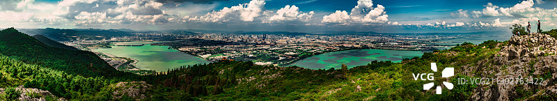 昆明西山龙门视角市区全景图片素材