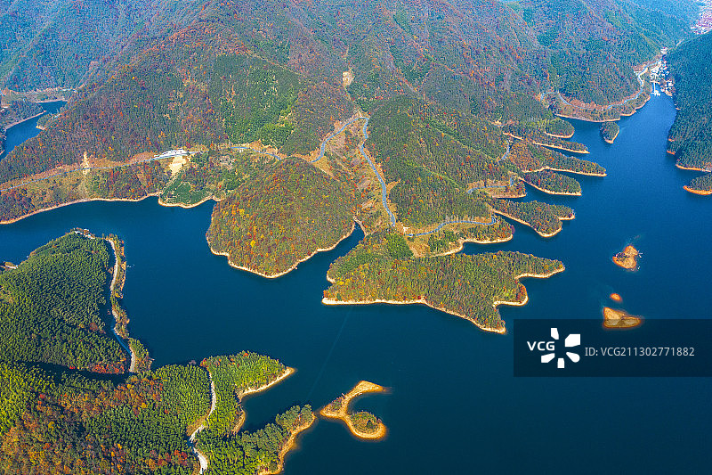 宁国青龙湾国家森林公园航拍图片素材