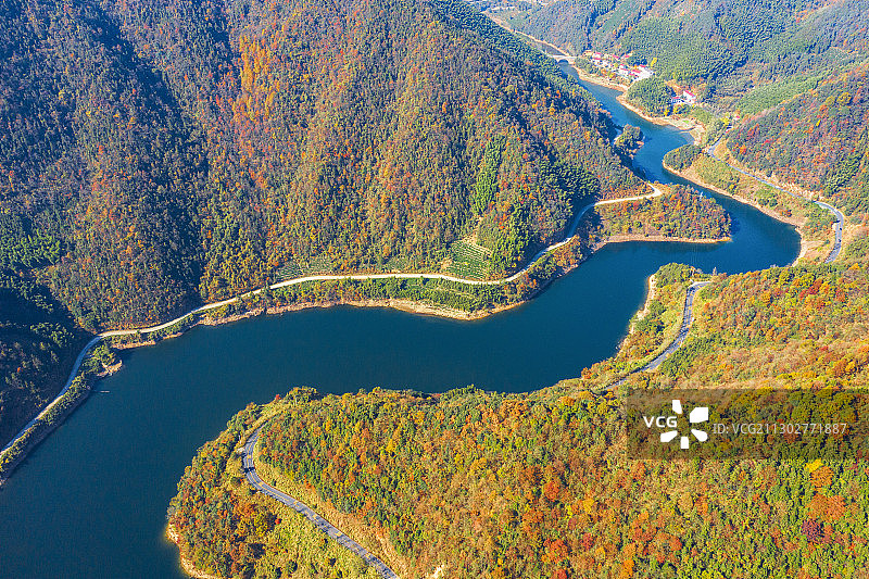 宁国青龙湾国家森林公园航拍图片素材