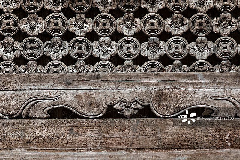 安徽宣城查济古镇明清古建筑内的木雕图片素材