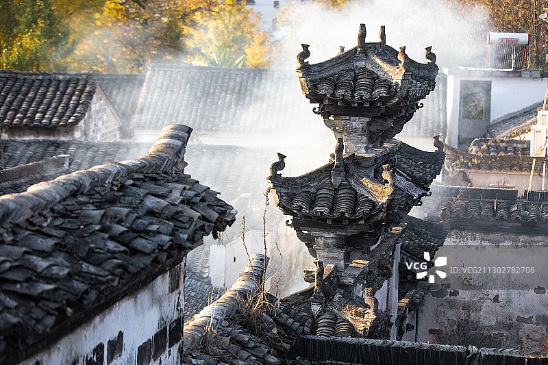 安徽宣城查济古镇内的马头墙图片素材