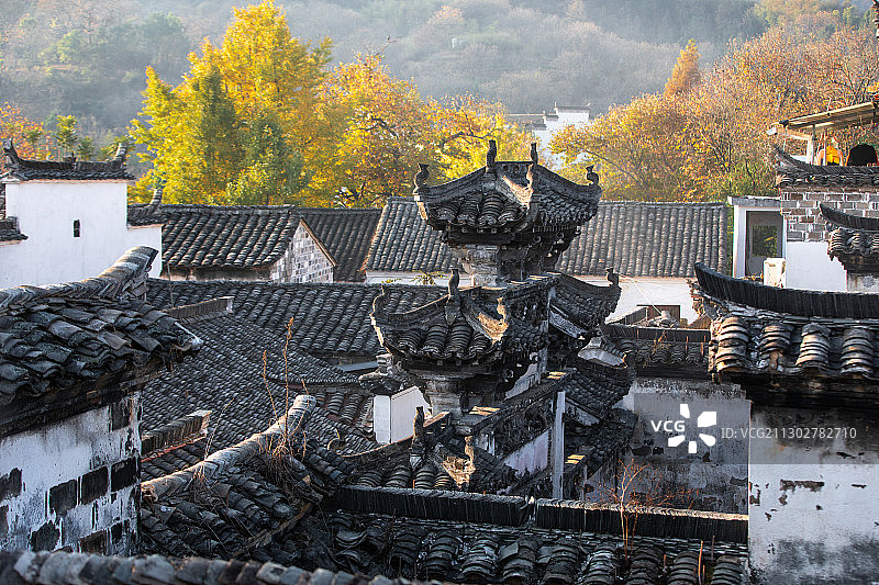 安徽宣城查济古镇内的马头墙图片素材