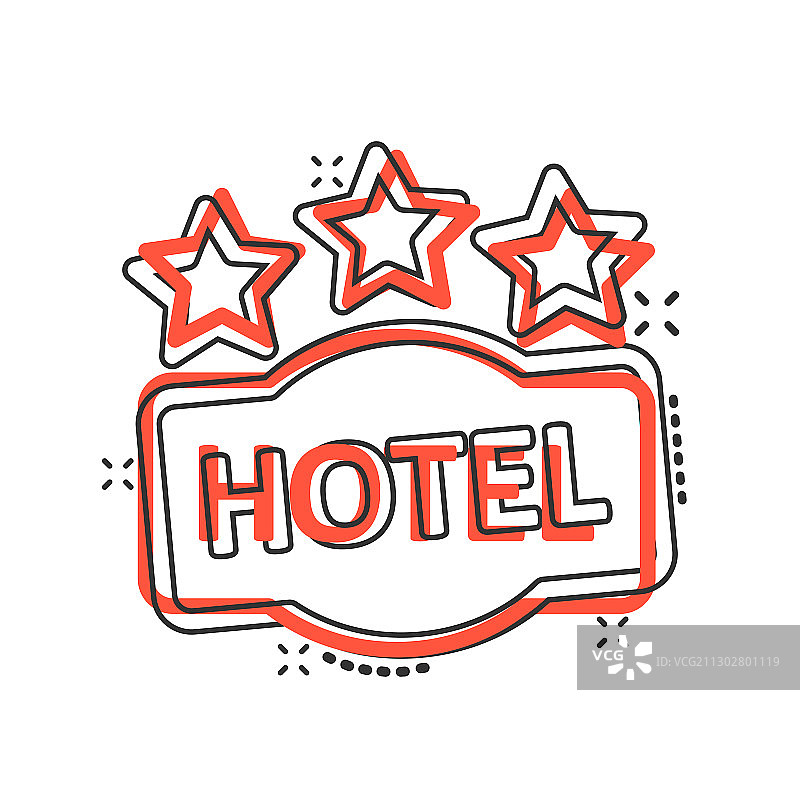漫画风格三星级酒店标志图片素材