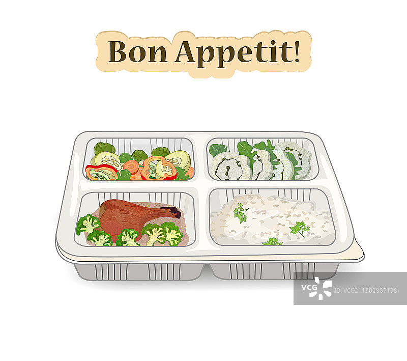 一套外卖食品塑料容器图片素材