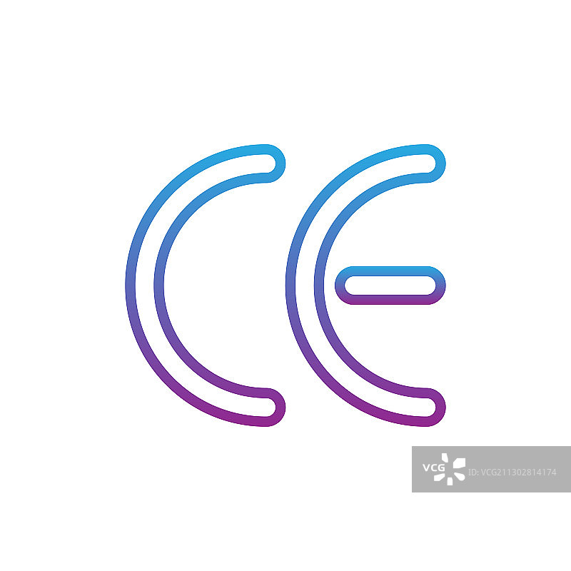 白色背景上的CE标志图标符号图片素材