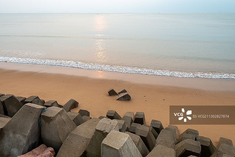 海边防浪堤图片素材