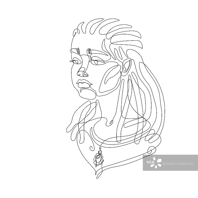 留着脏辫发型的可爱年轻女孩头像图片素材