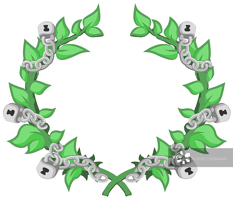 卡通锁链月桂花环图片素材