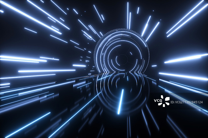 3D抽象现代科技线空间背景图片素材