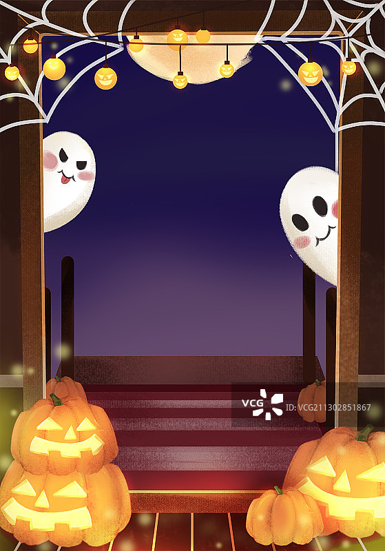 可爱万圣节插画图片素材