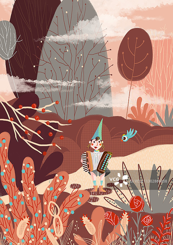 风琴手和小蓝鸟图片素材