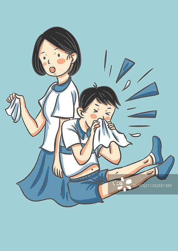 疫情防控好习惯-打喷嚏掩口鼻图片素材