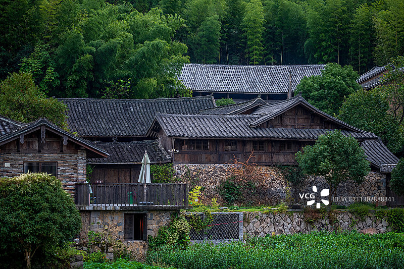 中国天然氧吧之称—浙江温州泰顺县，大山里散落着无数古村落图片素材