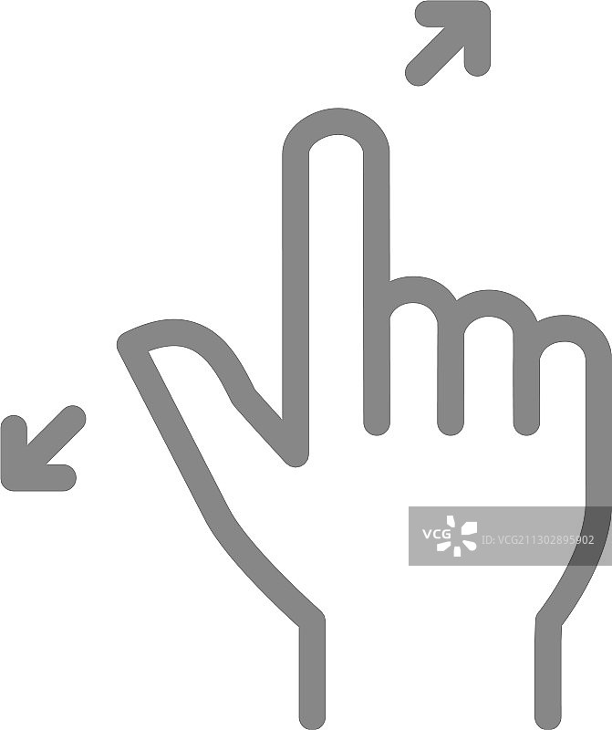 双指缩放触摸屏手势线条图标图片素材