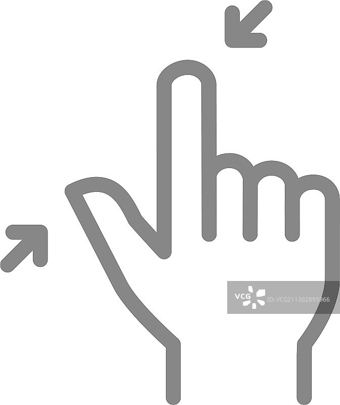 双指捏合触摸屏线性图标图片素材