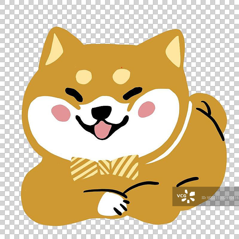 日式小物贴纸柴犬图片素材