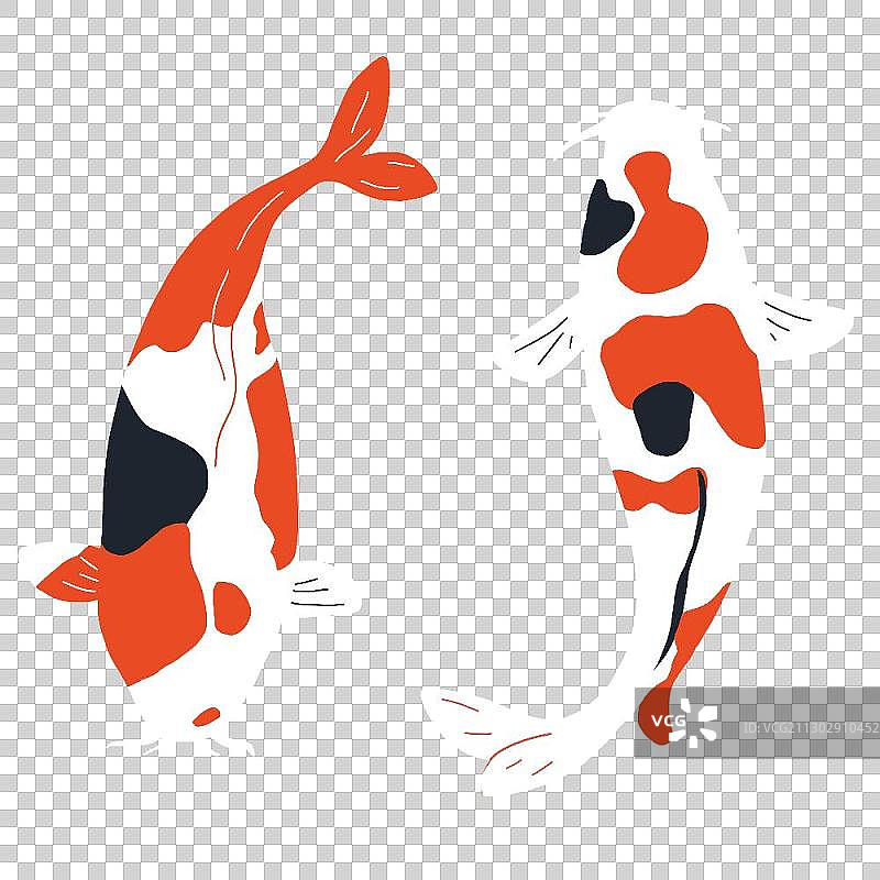 日式小物贴纸金鱼图案图片素材