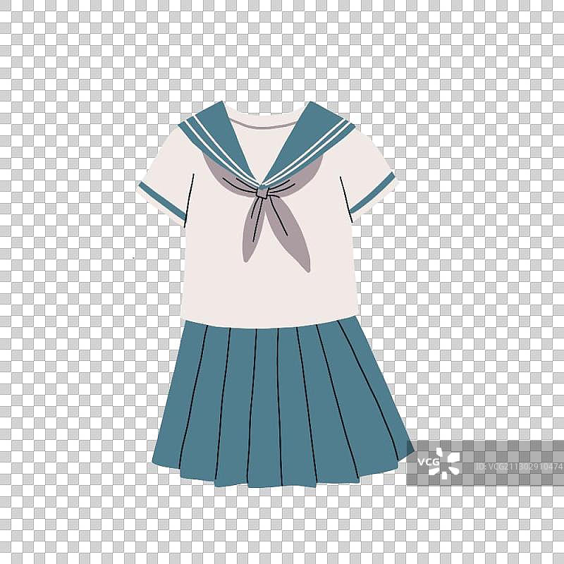 日式小物贴纸日本学生水手装图片素材