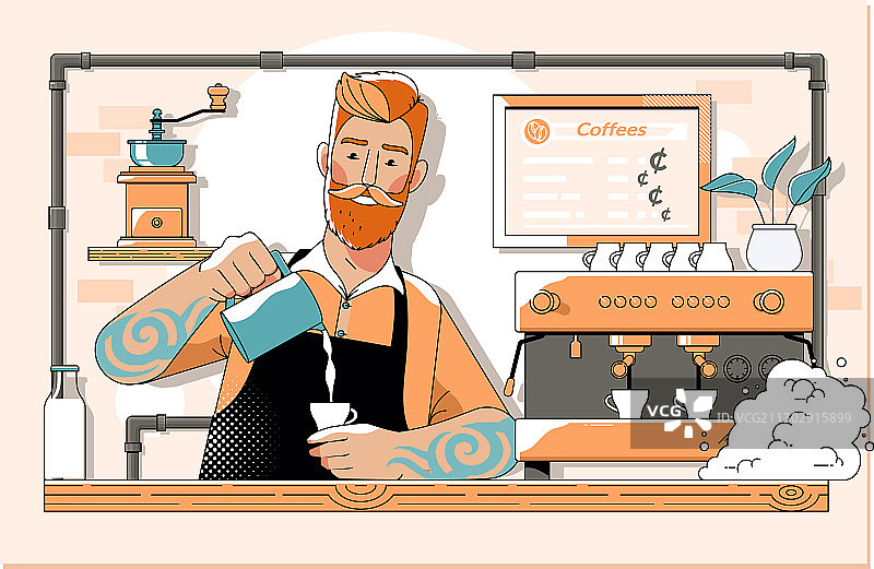 咖啡师正在准备咖啡图片素材