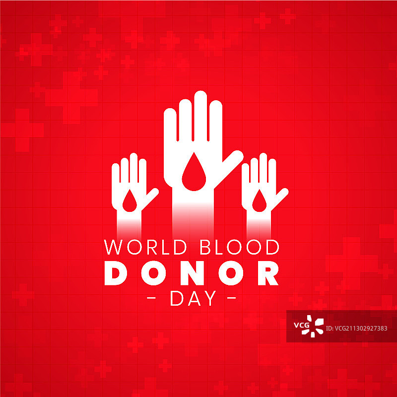 世界献血日海报与志愿者之手图片素材