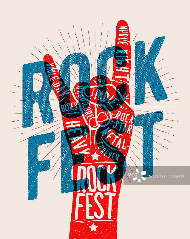 摇滚音乐节手势剪影图片素材