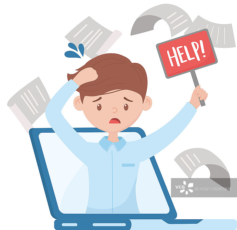 工作压力：压力大的员工寻求帮助图片素材