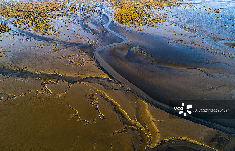 黄海小洋口海涂湿地自然纹理图片素材