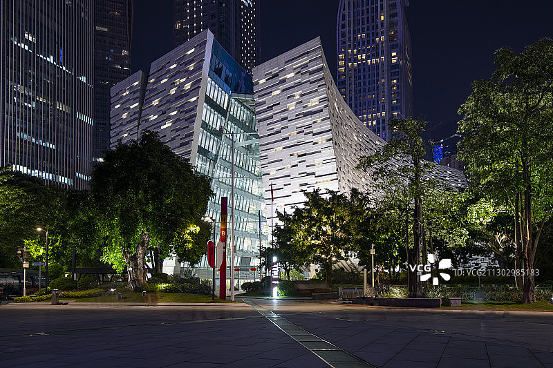 夜晚的中国广州花城广场广州图库馆图片素材