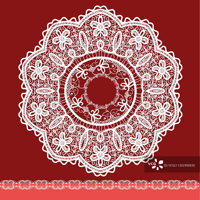 餐巾蕾丝图案圆形椭圆图片素材