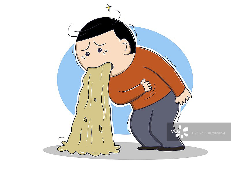 插画：呕吐人物图片素材