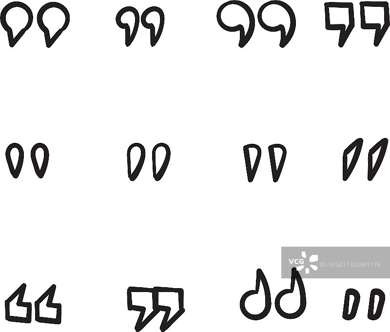 手绘引号图标符号图片素材