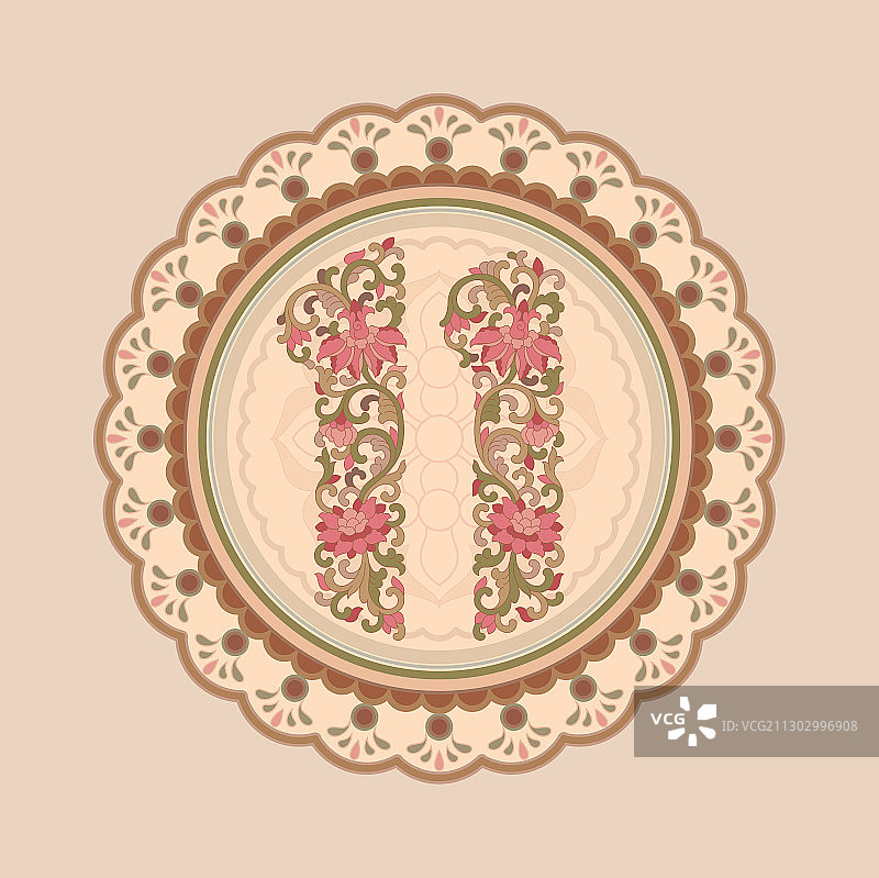 彩色圆形数字花纹图案，数字11图片素材