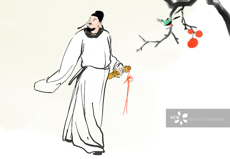 中国古代著名诗人图片素材