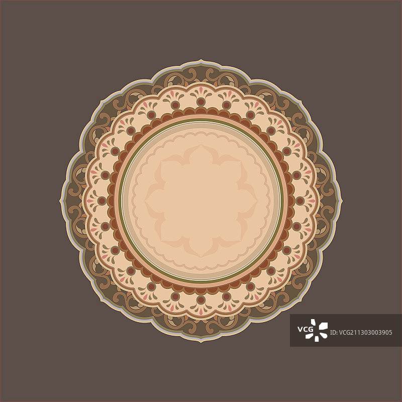 古典风格的圆形传统花纹边框图片素材