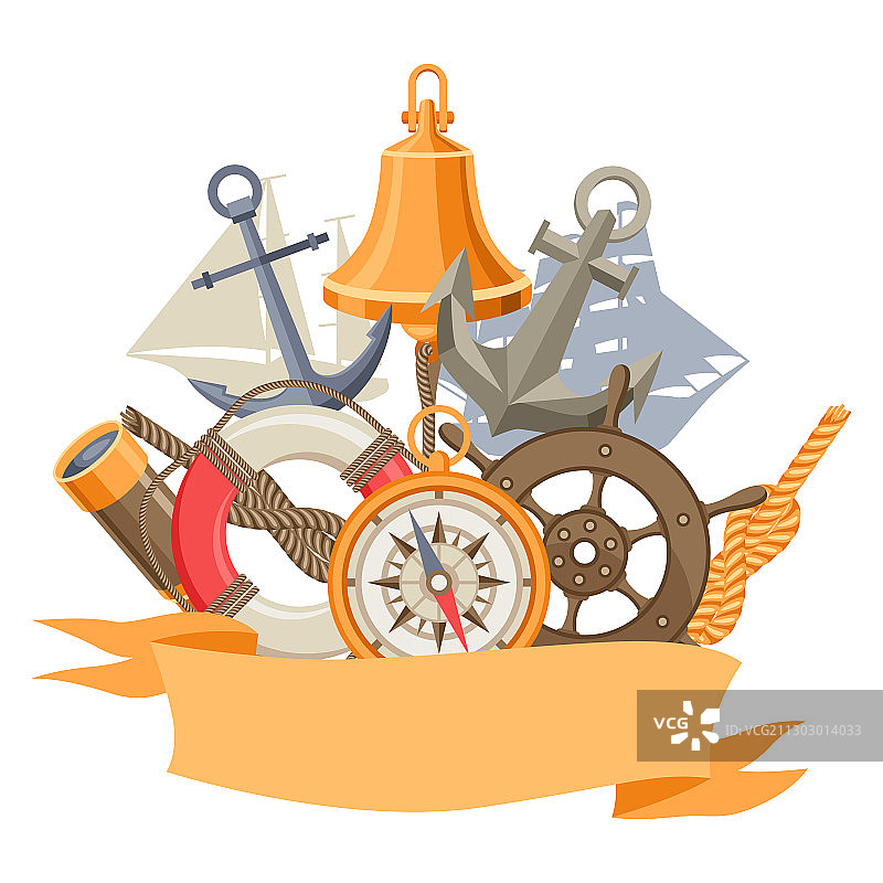 航海符号物品背景图片素材