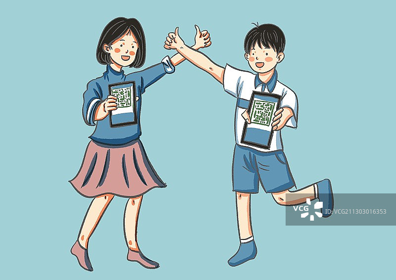 疫情防控好习惯-主动出手健康码图片素材