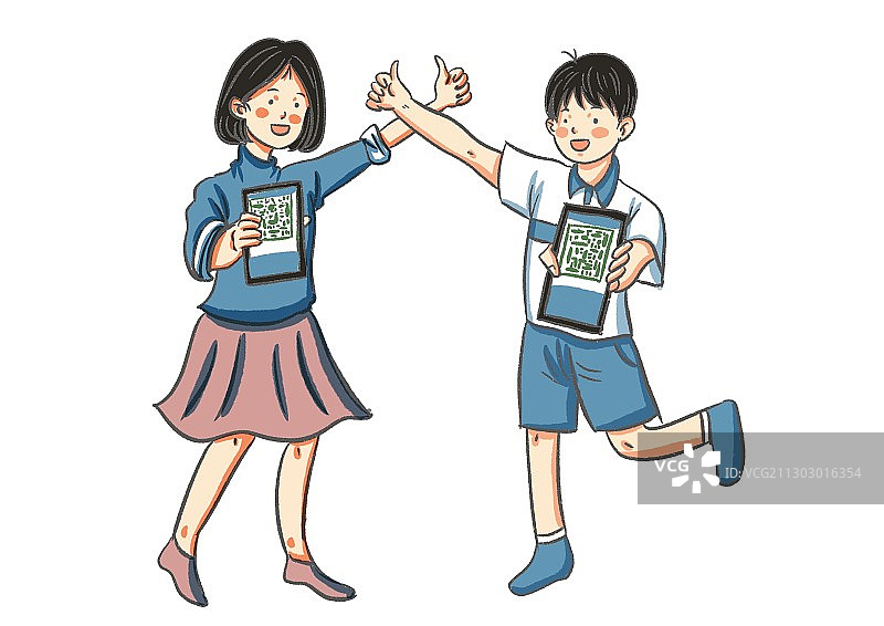 疫情防控好习惯-主动出手健康码图片素材