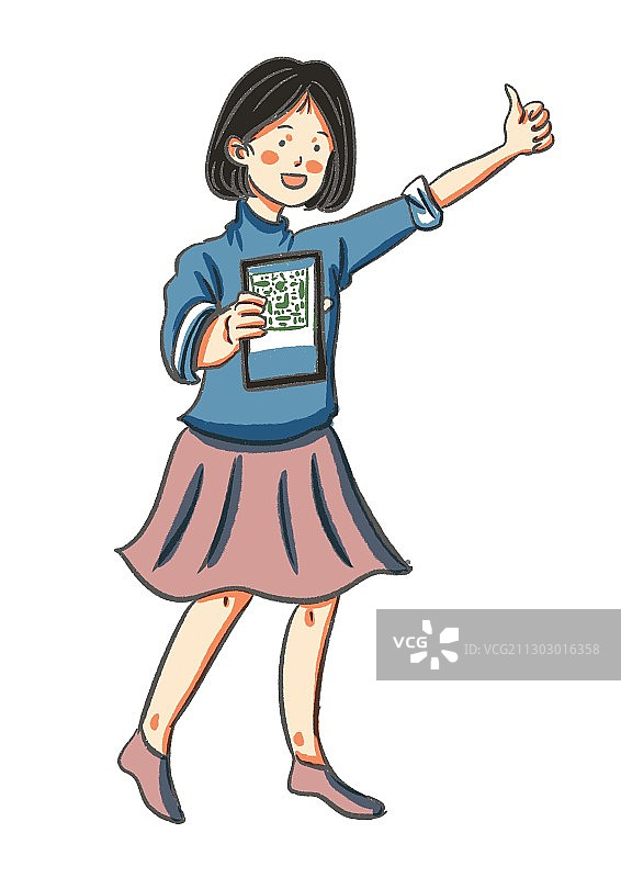 疫情防控好习惯-主动出手健康码图片素材