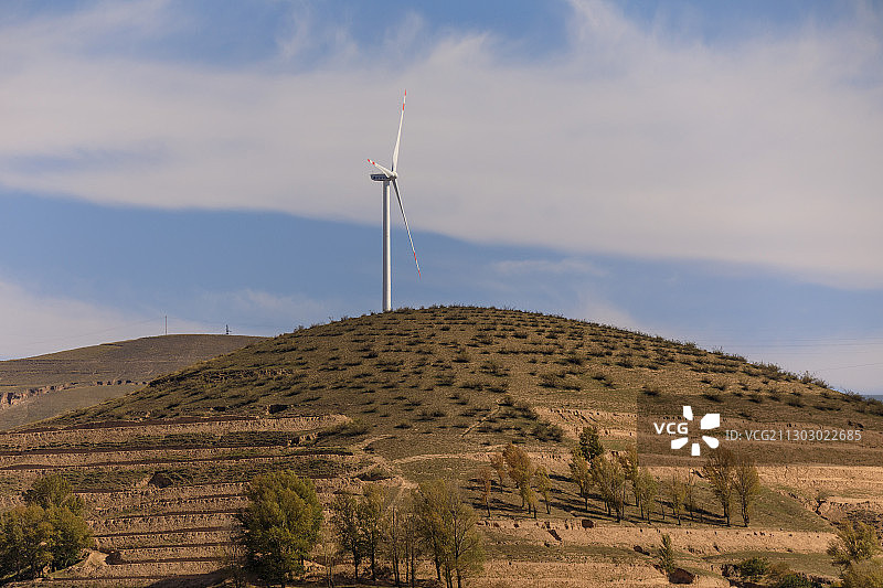 清洁能源革命下的陕北风光图片素材