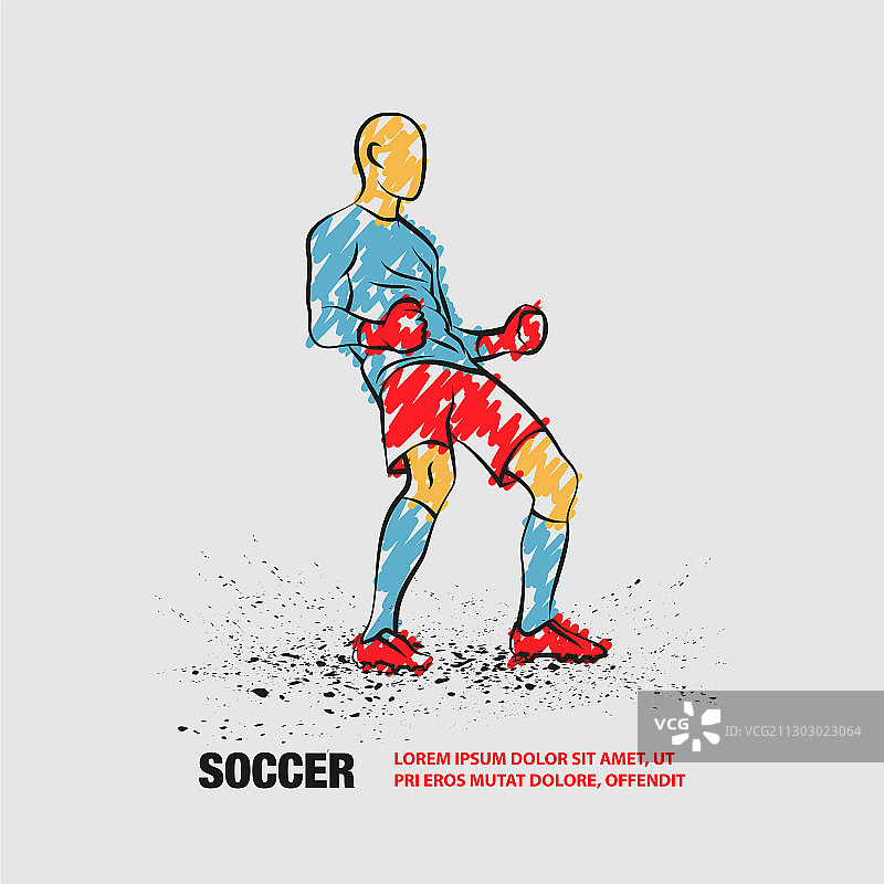 足球胜利手势剪影图片素材