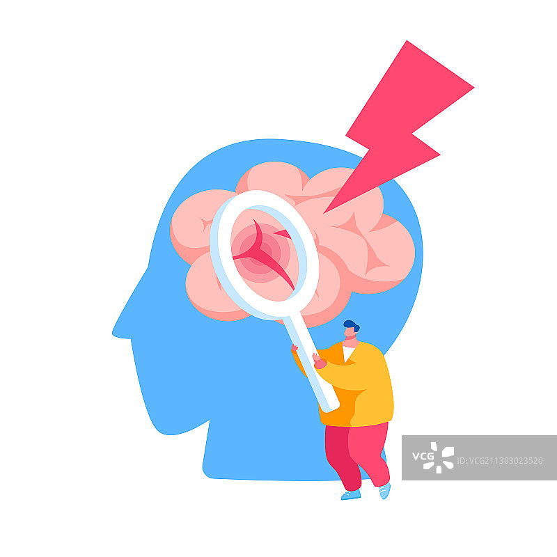 拿着放大镜的小男人图片素材