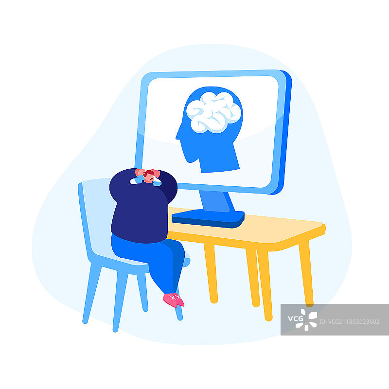 突发脑卒中的男性角色图片素材