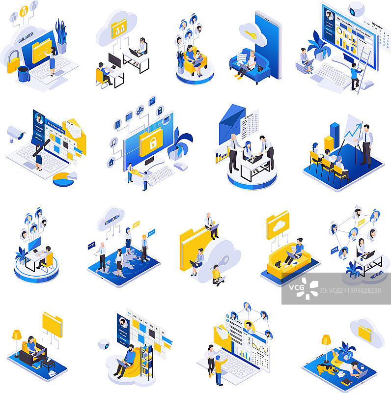 远程管理2.5D图标图片素材