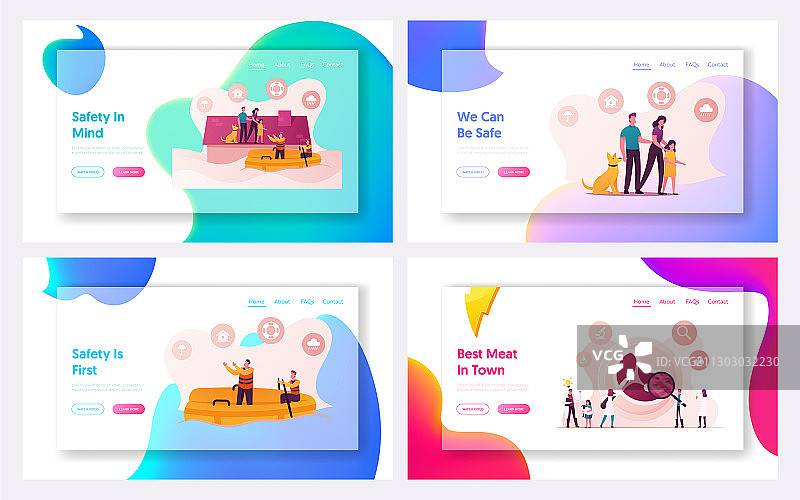 洪水期间需要帮助的家庭图片素材