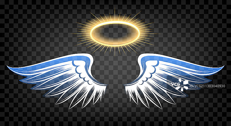 带光环的天使翅膀图片素材