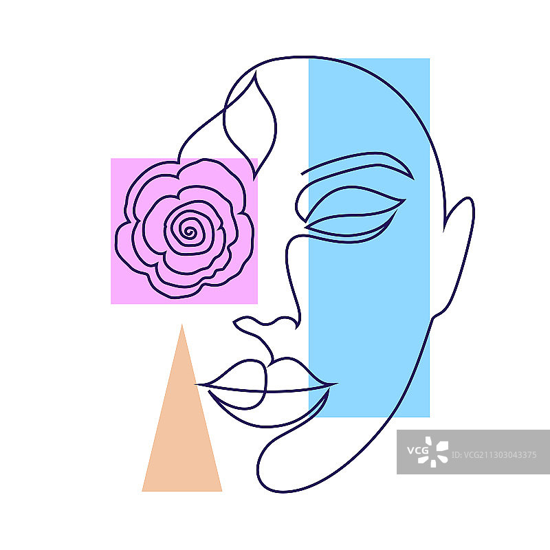 极简女人面部图片素材