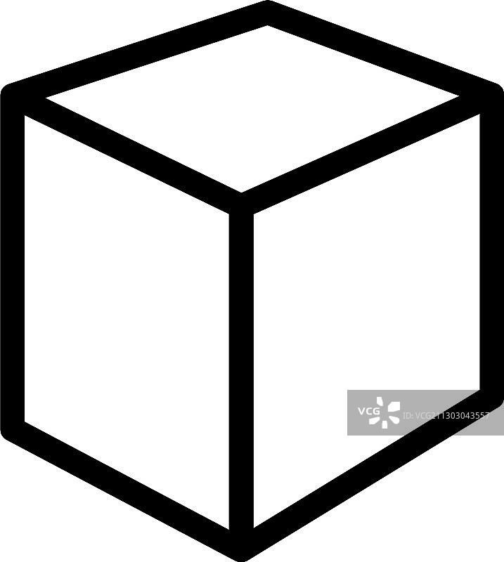 白色背景上的立方体线条图标图片素材